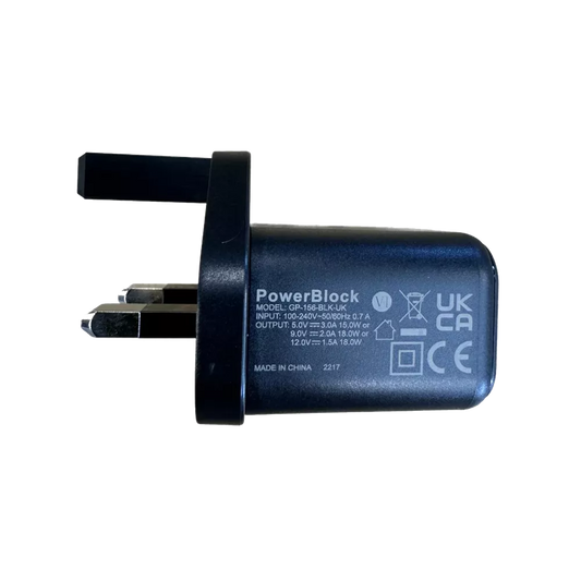 Griffin - 10W Wireless Charging Pad & 18W QC3.0 UK Charging Plug - Black