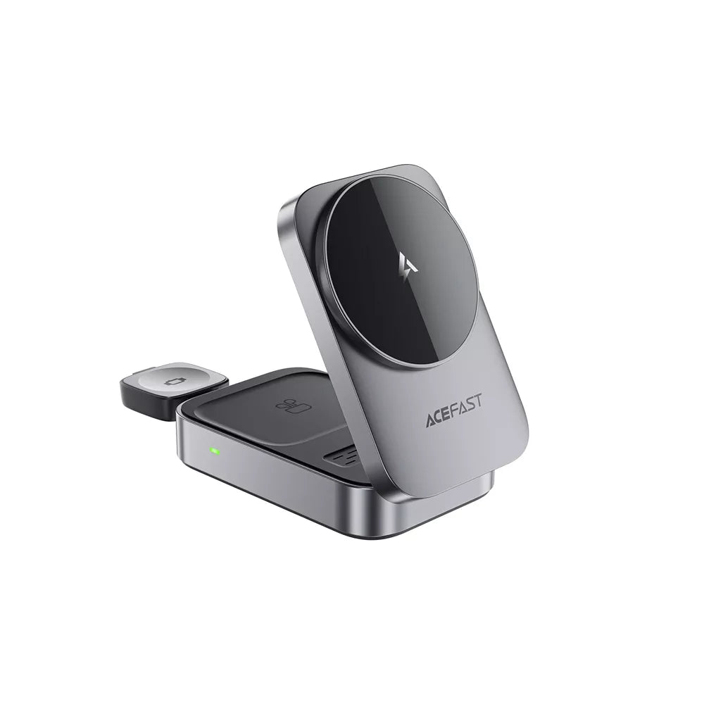 Acefast - 22.5W MagSafe Wireless Magnetic Charging Station for Apple iPhone, Airpods & Watch - Grey