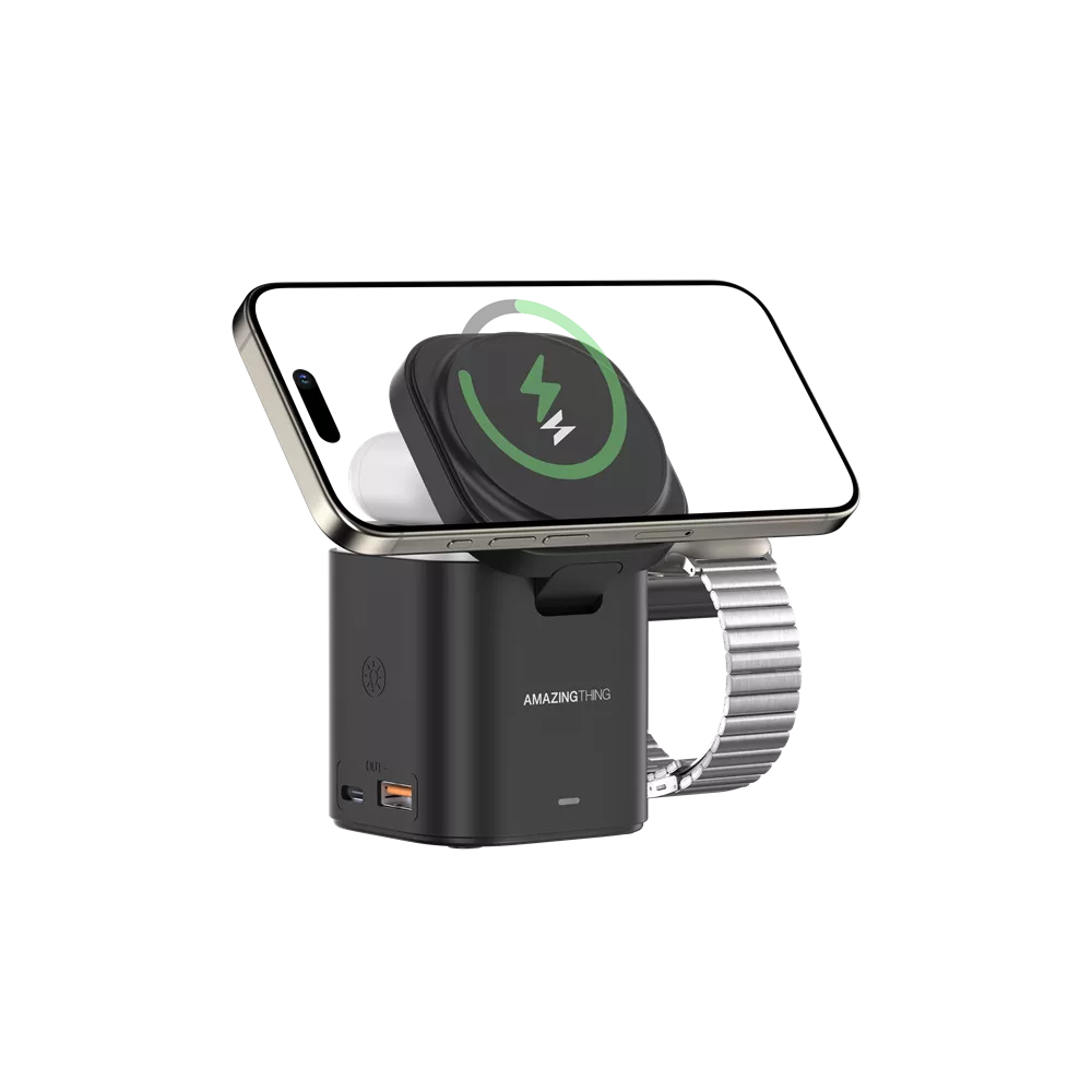 AMAZINGthing - Thunder Pro - 5-in-1 Charging MagSafe Station & Stand - Black