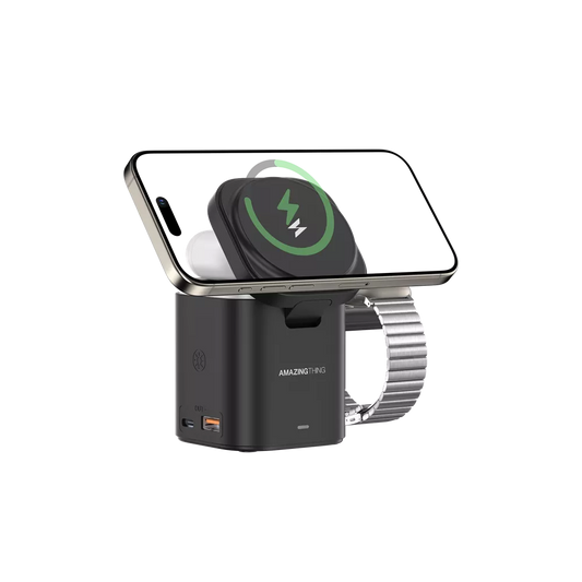 AMAZINGthing - Thunder Pro - 5-in-1 Charging MagSafe Station & Stand - Black