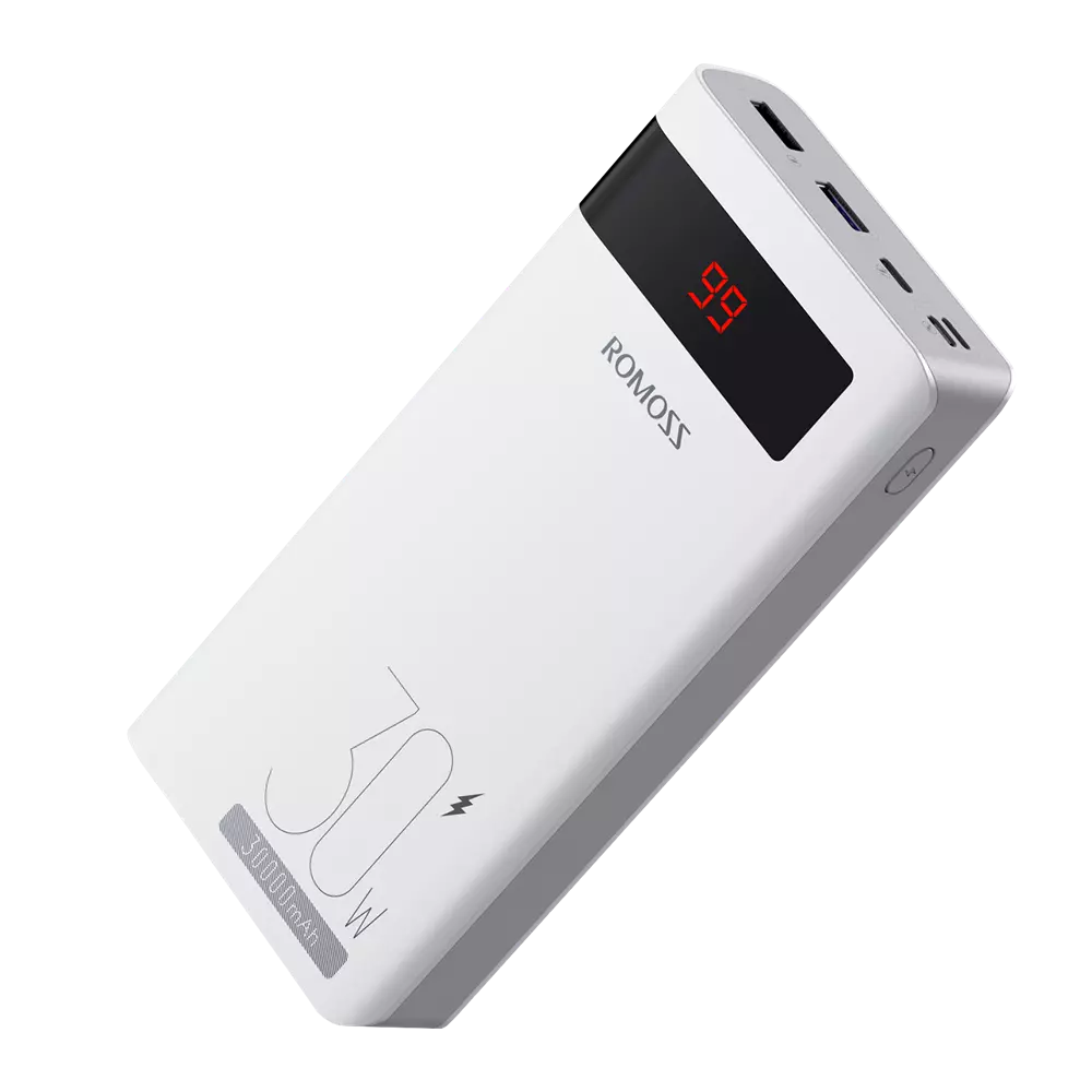 Romoss - Sense 8PS Pro - 30,000mAh 30W Digital Display Powerbank - White