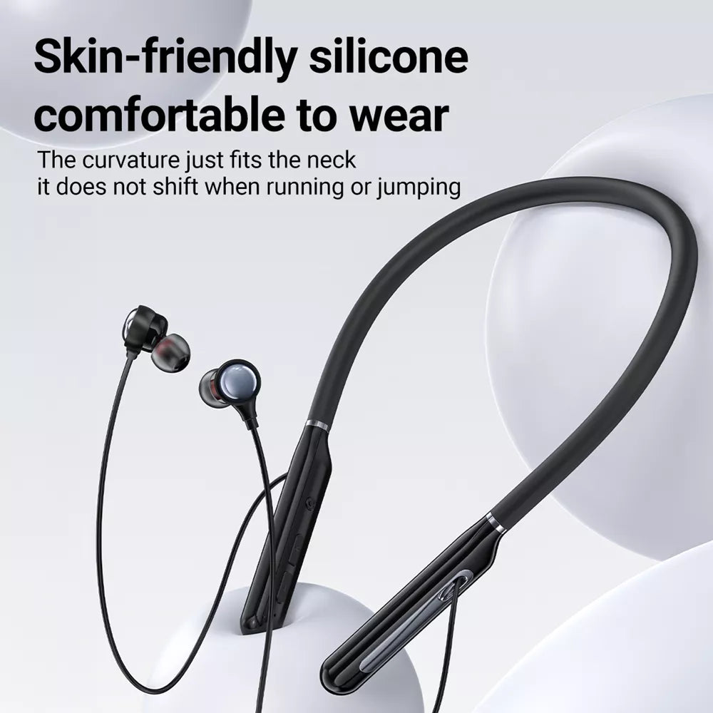 Acefast - Bluetooth Magnetic HD Earphones Silicone Neckband - Black