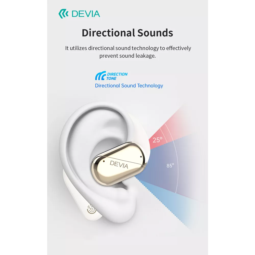 Devia - OWS Lite1 - Digital Display True Wireless Sports Earbuds & Charging Case - Black