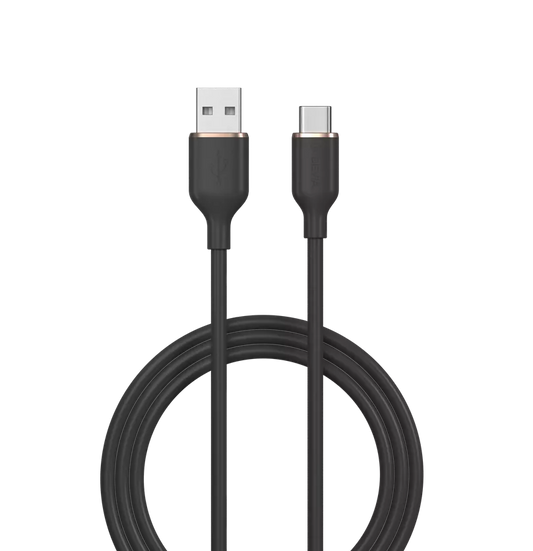 Devia - 1.2m (2.4A) USB to USB-C Silicone Cable - Black