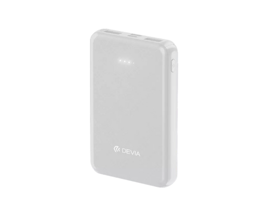 Devia - 5,000mAh Dual Port LED Indicator Powerbank - White