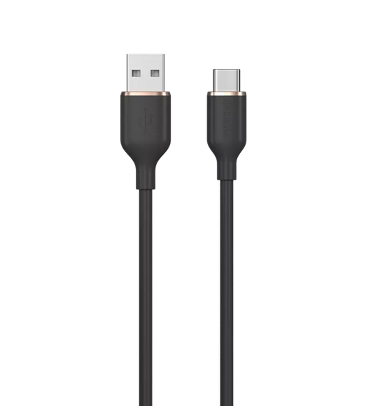 Devia - 1.2m (2.4A) USB to USB-C Silicone Cable - Black