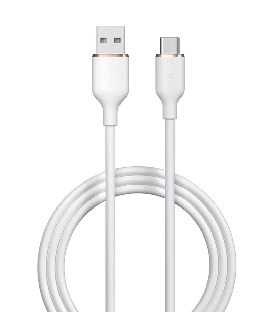 Devia - 1.2m (2.4A) USB to USB-C Silicone Cable - White