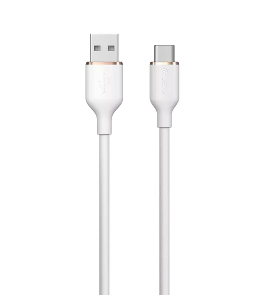 Devia - 1.2m (2.4A) USB to USB-C Silicone Cable - White