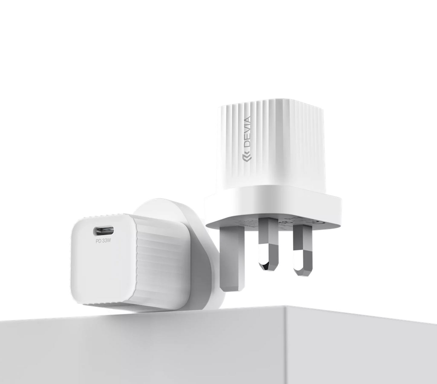 Devia - 33W GaN Mini USB-C Power Delivery 3-Pin UK Charging Plug - White