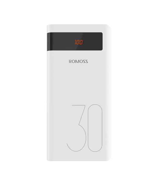 Romoss - Sense 8P+ - 30,000mAh 30W Digital Display Powerbank - White