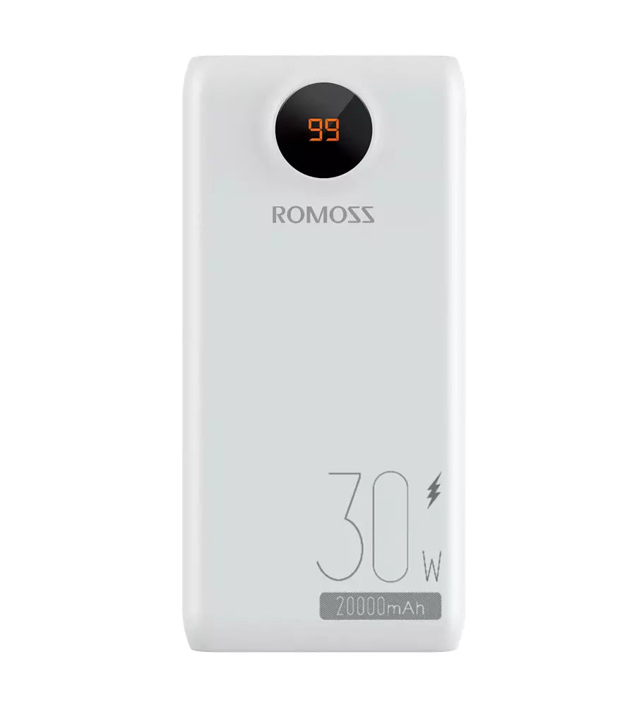 Romoss - SW20S Pro - 20,000mAh 30W Digital Display Powerbank - White