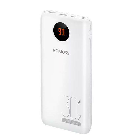 Romoss - SW20S Pro - 20,000mAh 30W Digital Display Powerbank - White