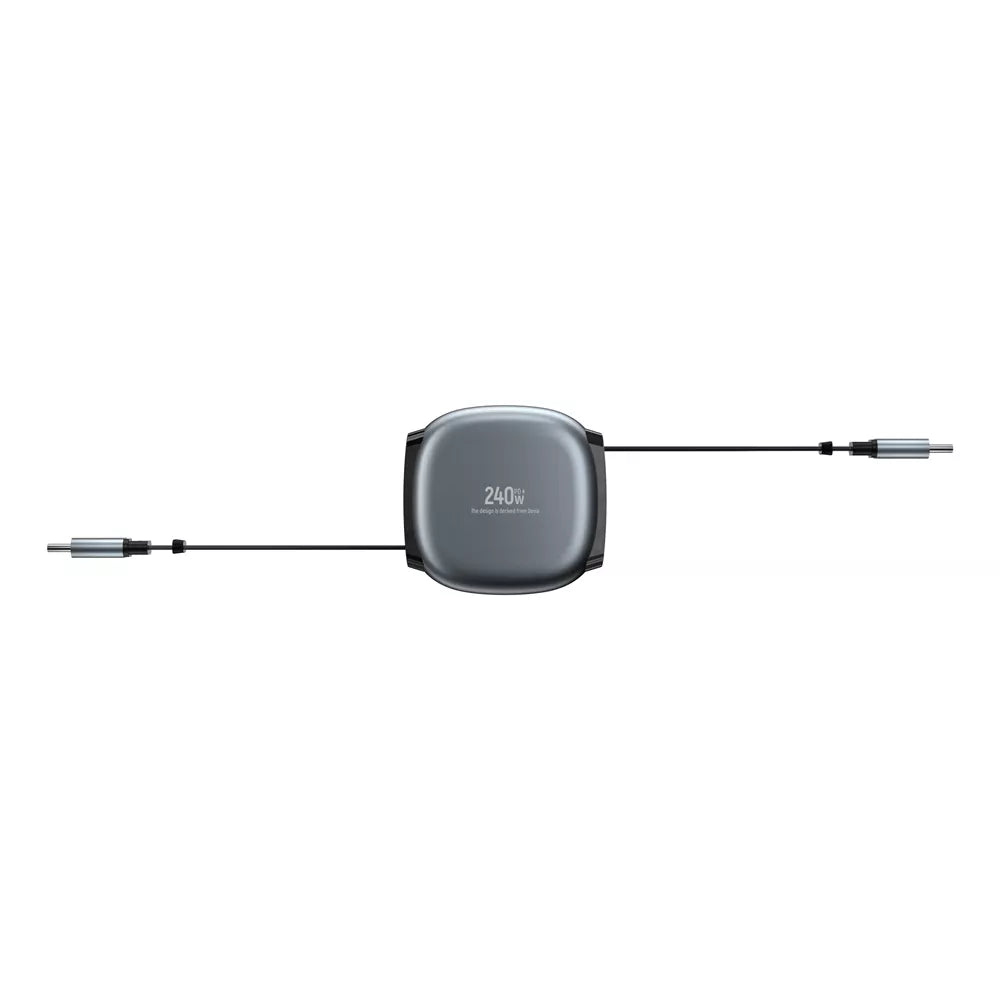 Devia - 1m (240W 5A) Power Delivery - USB-C to USB-C Stretchable Cable - Grey
