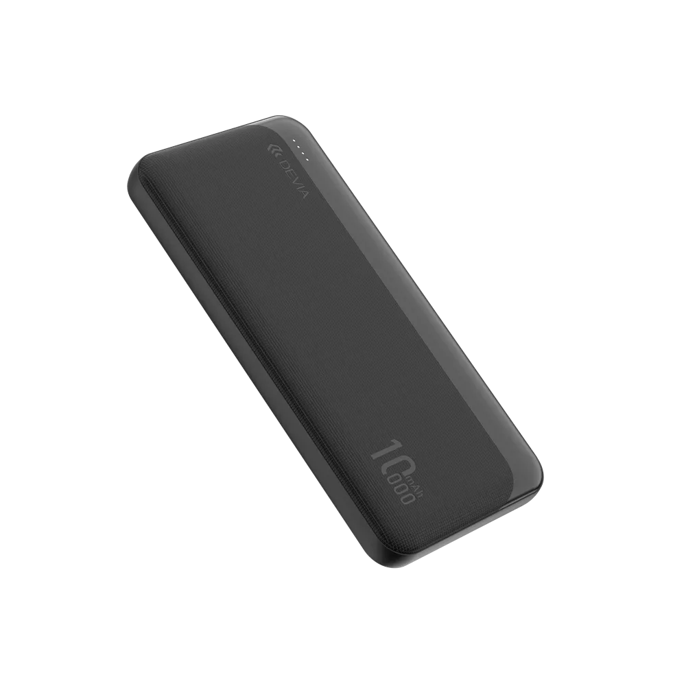 Devia - 10,000mAh Kintone Dual Port LED Indicator Powerbank - Black