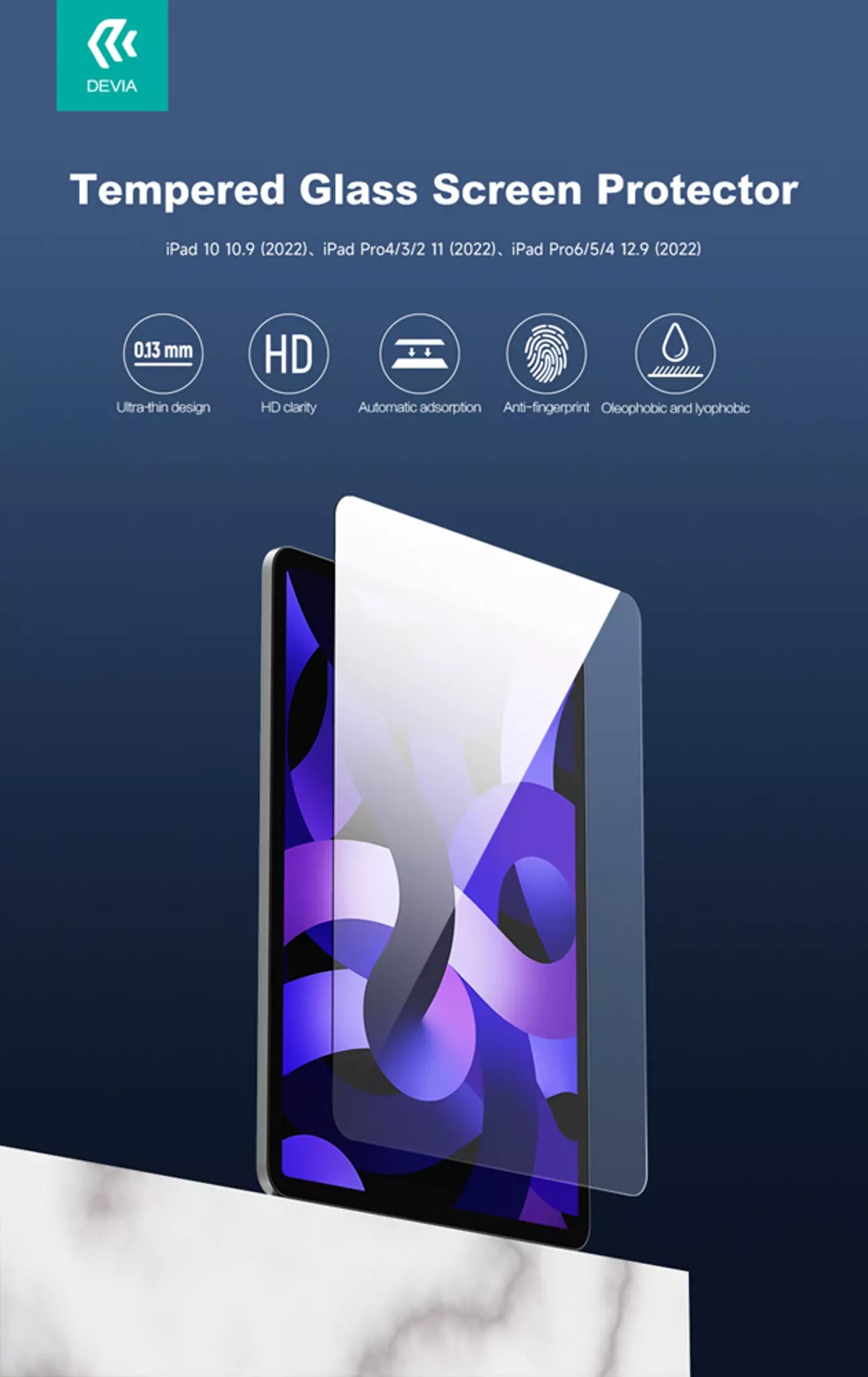 Devia - Tempered Glass - iPad 10.2 (2019), iPad 10.2 (2020) & iPad 10.2 (2021)