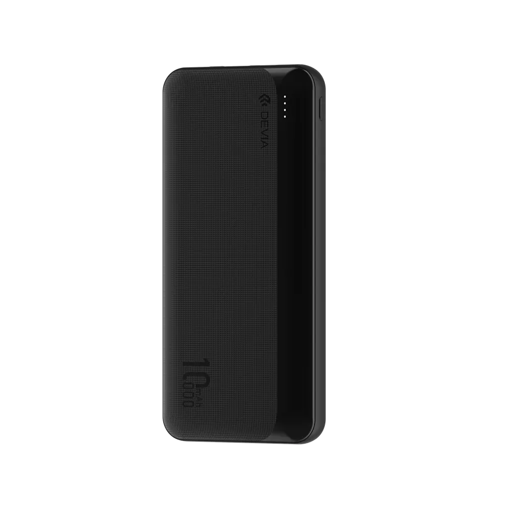 Devia - 10,000mAh Kintone Dual Port LED Indicator Powerbank - Black