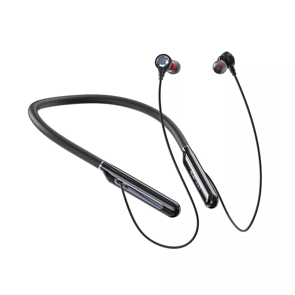 Acefast - Bluetooth Magnetic HD Earphones Silicone Neckband - Black