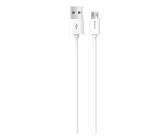 Devia - 1m (2.1A) USB to MicroUSB Cable - White