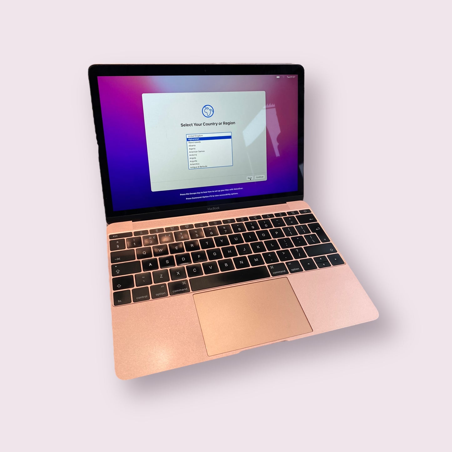 Apple Macbook 12" A1534 2016 Rose Gold - 8gb RAM, M3, 256gb SSD, macOS Monterey