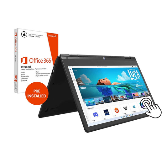 Geo GeoFlex 2-in-1 Touchscreen Laptop, 11.6 Inch, Intel Celeron N4020 Processor, 4GB RAM, 64GB SSD, Windows 11 Home S with 1 Year Pre Installed Office 365 Personal