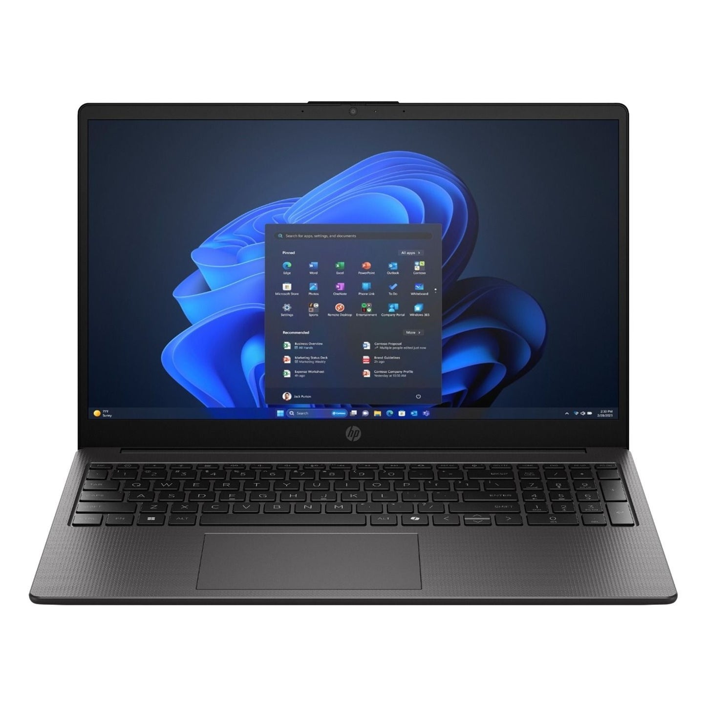HP 255R G10 C38LLAT#ABU Laptop, 15.6 Inch Full HD 1080p Screen, AMD Ryzen 5 7535U, 8GB DDR5 RAM, 256GB SSD, Windows 11 Pro
