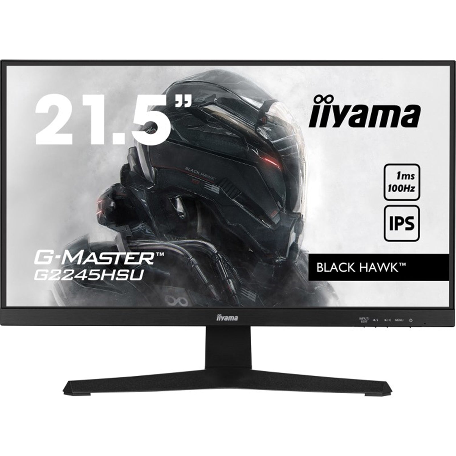 iiyama G-MASTER G2245HSU-B2  22 inch IPS Gaming Monitor, Full HD, 1ms, HDMI, DisplayPort, USB Hub, Freesync, 100Hz, Speakers, Black, Internal PSU, VESA