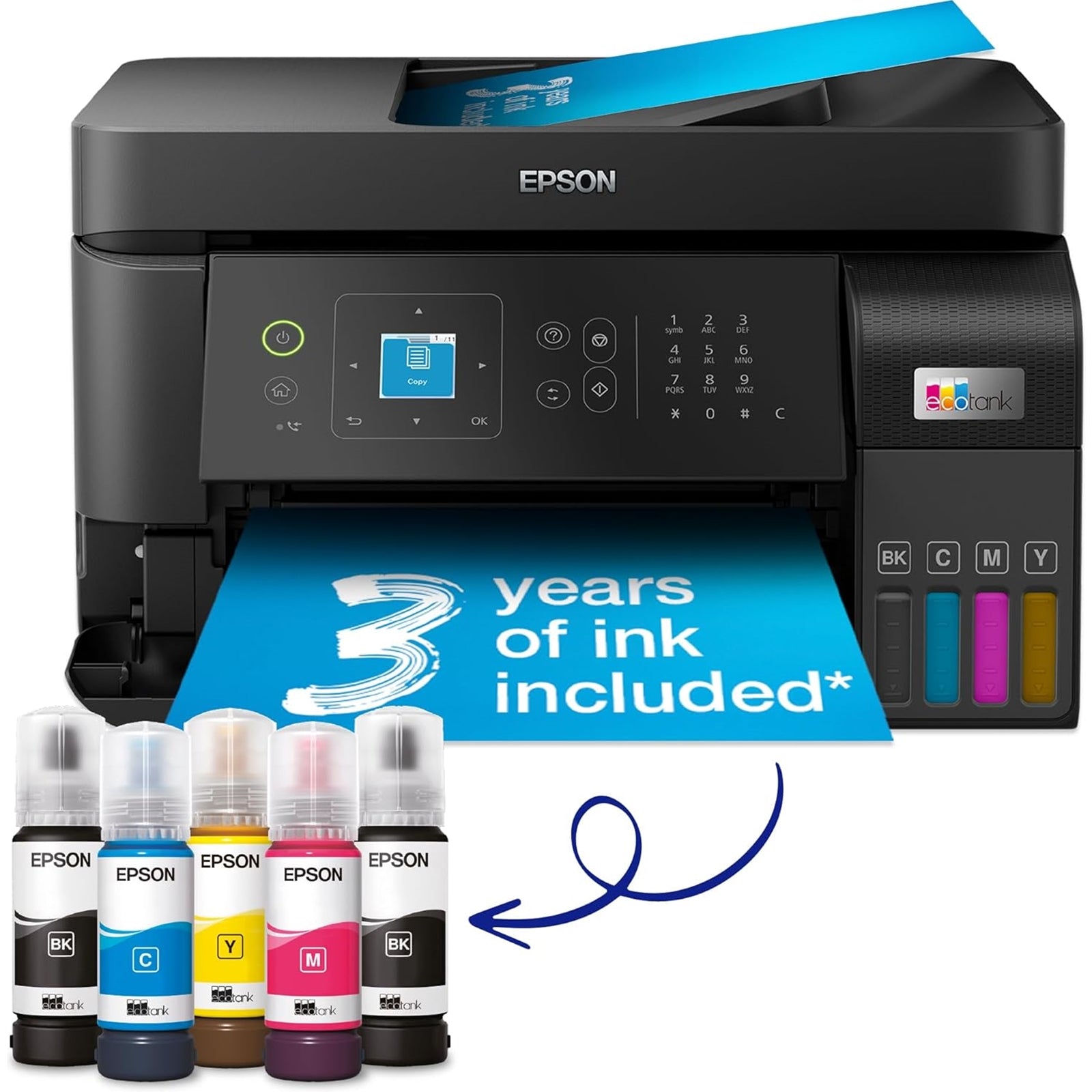 Epson EcoTank ET-4810 A4 Multifunction Wi-Fi Ink Tank Printer, With Up To 3 Years Of Ink Included