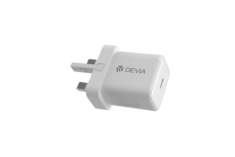 Devia - 30W Type C Power Delivery 3-Pin UK Charging Plug - White