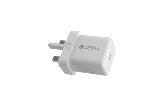 Devia - 30W Type C Power Delivery 3-Pin UK Charging Plug - White