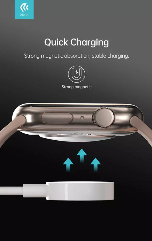 Devia - 1m (2.1A) Type C to Magnetic Cable for Apple Watch - White