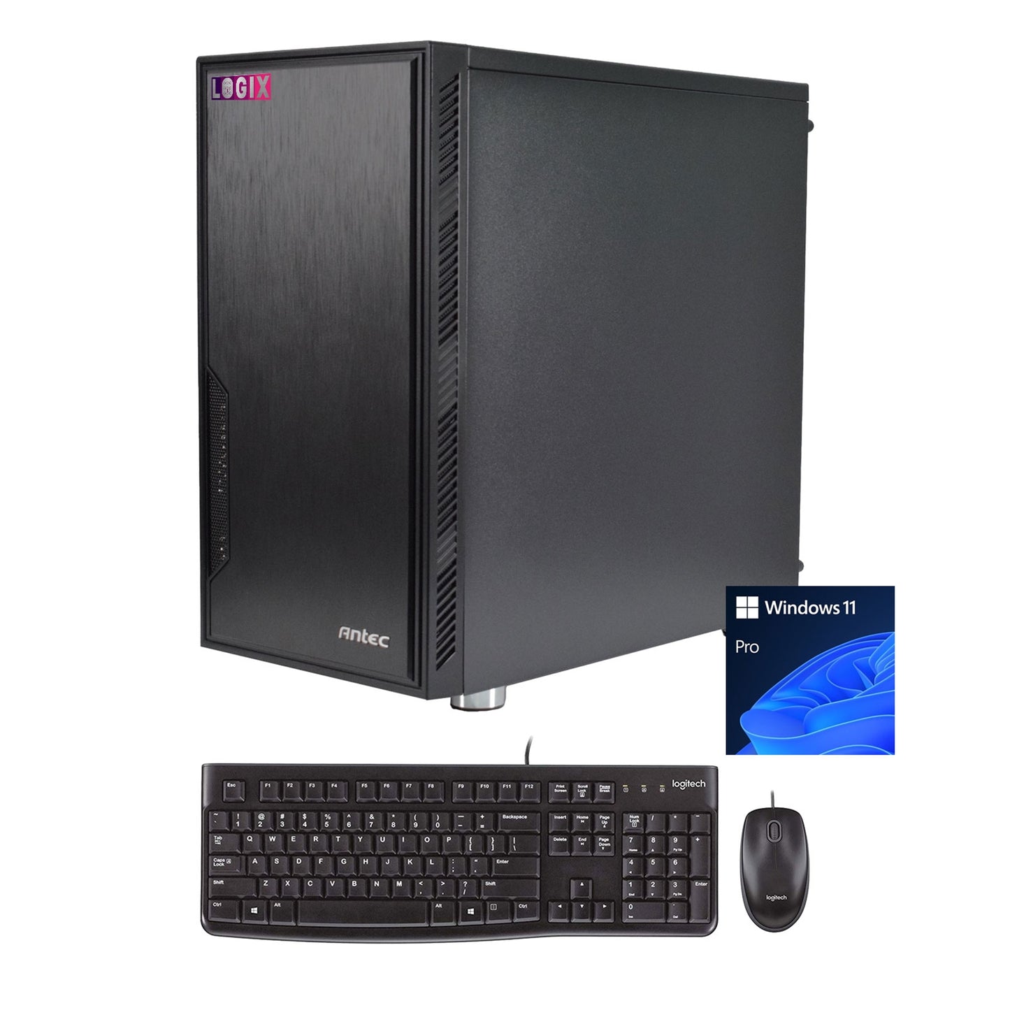 LOGIX Intel i7-12700 2.10GHz (4.90GHz Boost) 12 Core 20 threads. 16GB Kingston DDR4 RAM, 1TB Kingston NVMe M.2, 80 Cert PSU, Wi-Fi 6, Windows 11 Pro installed + FREE Keyboard & Mouse - Prebuilt System - Full 3-Year Parts & Collection Warranty