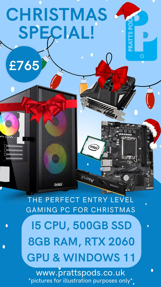 Brand New Custom Built Gaming PC, i5-12400 @ 2.5GHz, 8GB RAM, 480GB SSD, RTX2060, Windows 11 Home