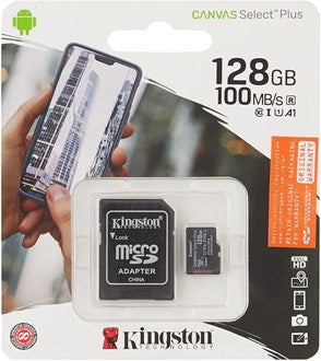 Kingston - Canvas Select Plus - MicroSD Class 10 Memory Card & SD Adapter - 128GB