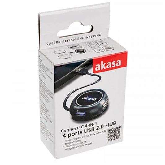 Akasa Connect4C 4 Port USB 2.0 Hub Splitter