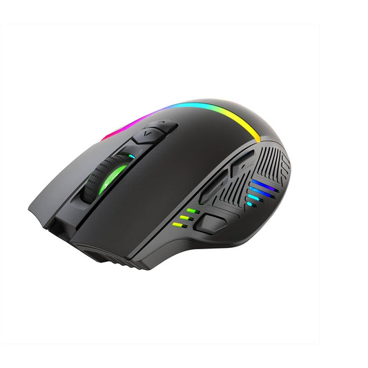 Marvo Scorpion M791W Wireless and Wired Dual Mode Gaming Mouse, Rechargeable, RGB with 7 Lighting Modes, 6 adjustable levels up to 10000 dpi, Gaming Grade Optical Sensor with 8 Buttons, Black