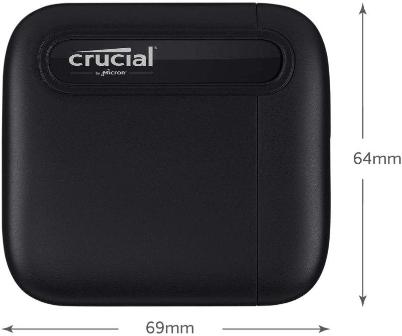 Crucial X6 2TB Portable SSD - Up to 800MB/s - PC and Mac - USB 3.2 USB-C External Solid State Drive