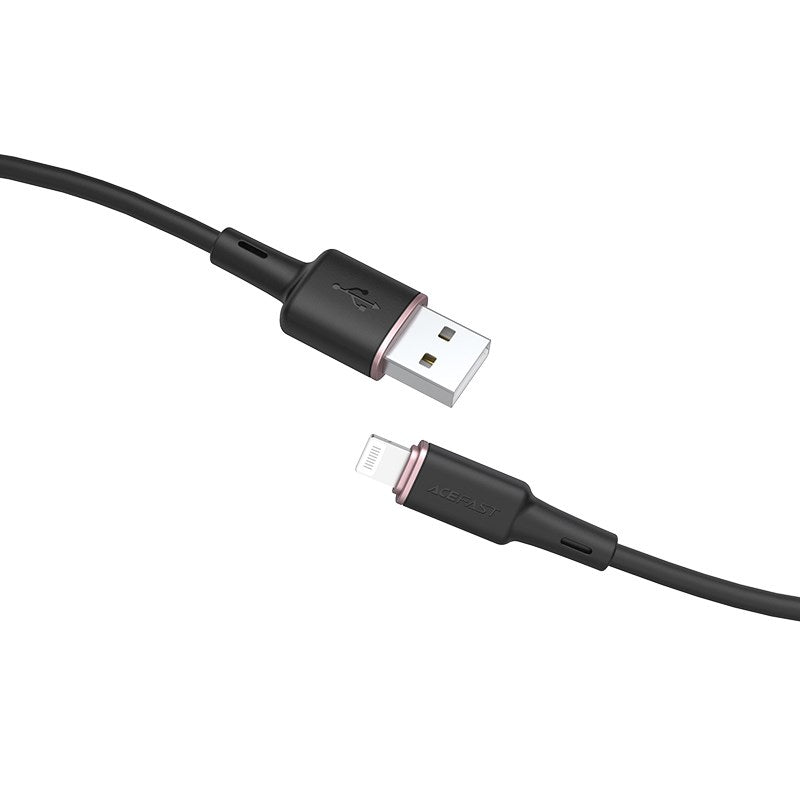Acefast - 1.2m (2.4A) USB to MFI Lightning Silicone Cable - Black