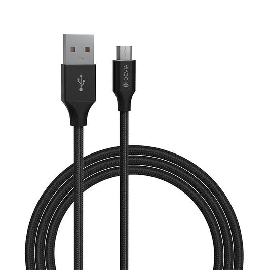 1m (2.1A) Mesh Armour USB to Non-MFi Lightning Cable - Black - Devia