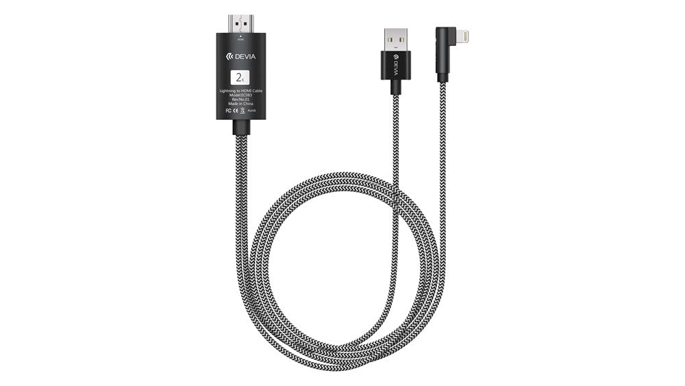 Devia - 2m 1080p HDMI to Apple Lightning and USB Cables - Black