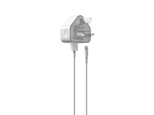 2.1A USB Plug & 1m MFI Lightning Cables - White - Devia