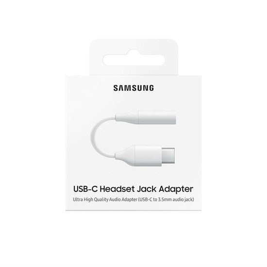 Genuine Samsung USB Type C to 3.5mm headphone jack aux adaptor - White