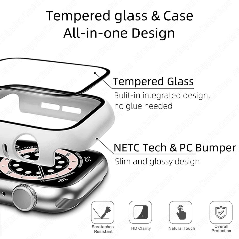 Apple Watch series 7 41mm Watch tempered glass 360 protector case
