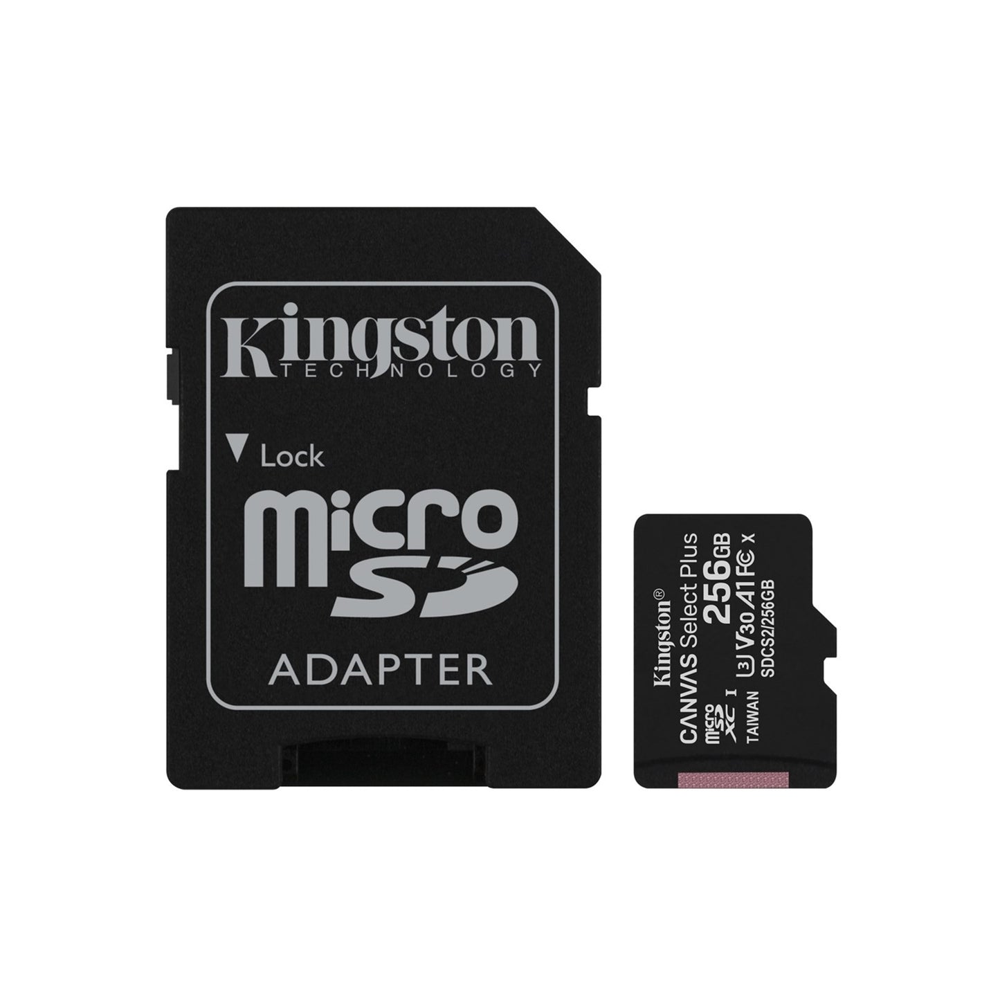 Kingston - Canvas Select Plus - MicroSD Class 10 Memory Card & SD Adapter - 256GB