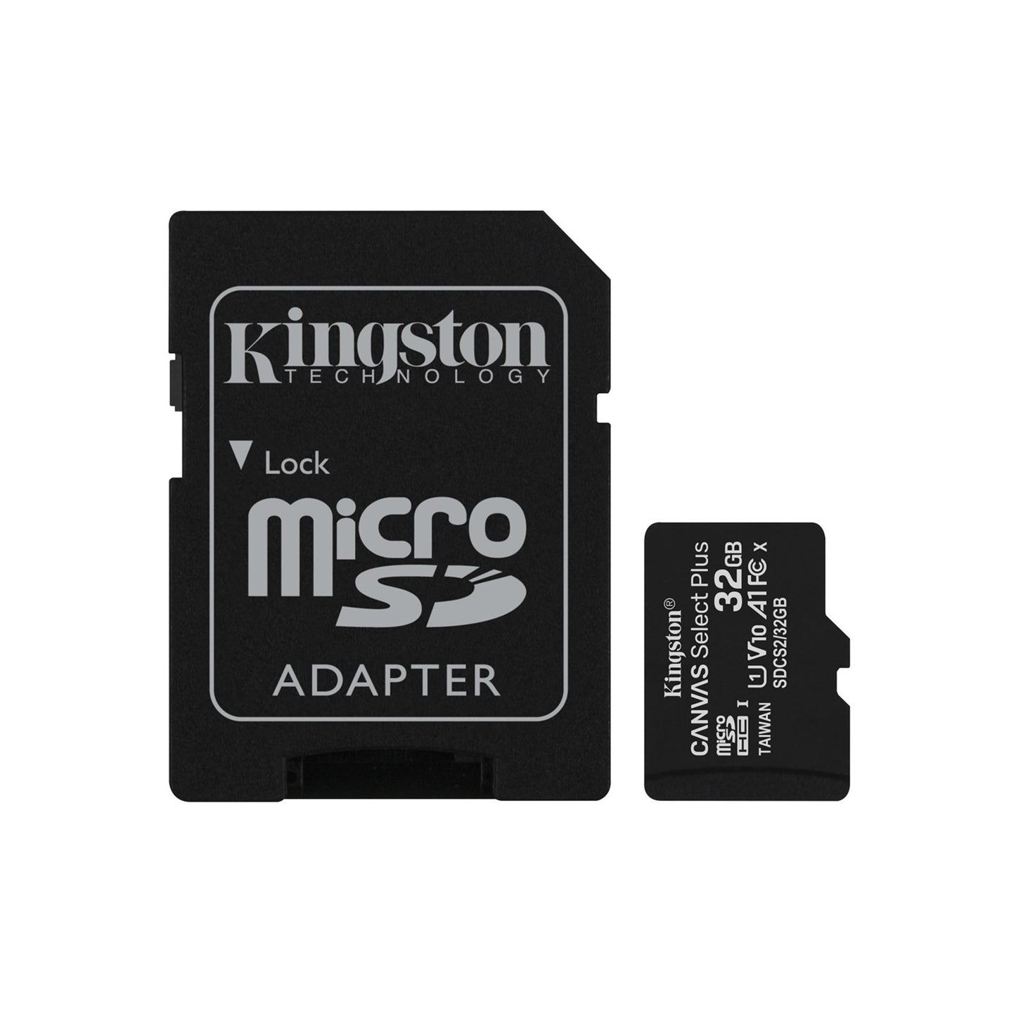 Kingston - Canvas Select Plus - MicroSD Class 10 Memory Card & SD Adapter - 32GB