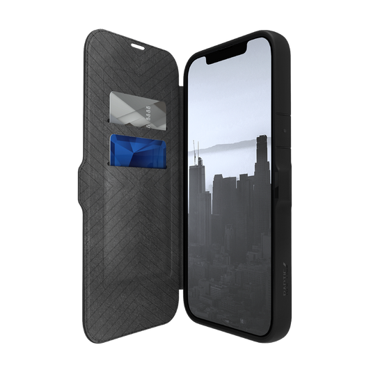 Raptic - Urban Folio - 3m drop tested military grade Case for iPhone 13 Pro Max - Black Wallet Case