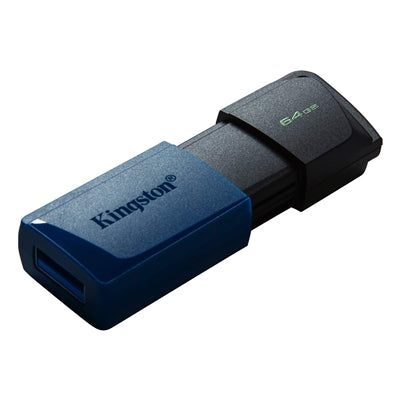 Kingston DataTraveler ExodiaM DTXM/64GB USB Flash Drive, 64GB, USB 3.2, Blue / Black, Moving Cap Design