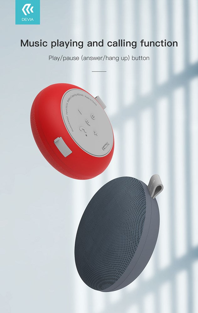 devia 3w fabrick bluetooth wireless speaker grey