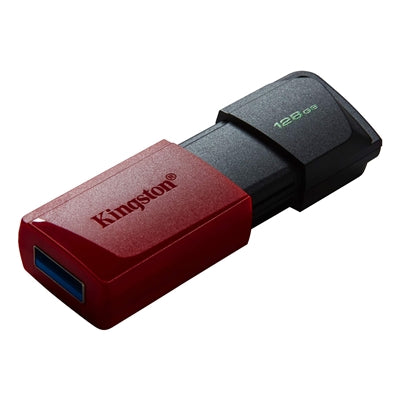 Kingston DataTraveler ExodiaM DTXM/128GB USB Flash Drive, 128GB, USB 3.2, Red / Black, Moving Cap Design